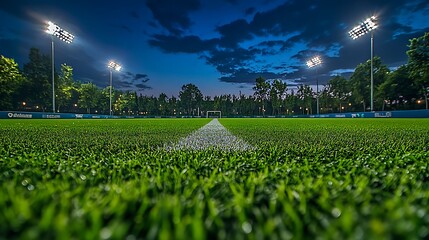 Exciting soccer match under lights local stadium sports photography