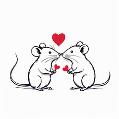 Fototapeta premium mice with hearts