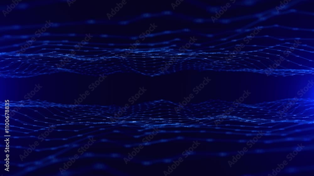 Poster cyber space innovation connections in hud universe. science tunnel technology networking background.