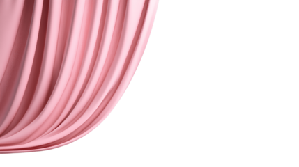 Glitter Pink Curtains Unveiling Grand Opening Stage on Transparent Background