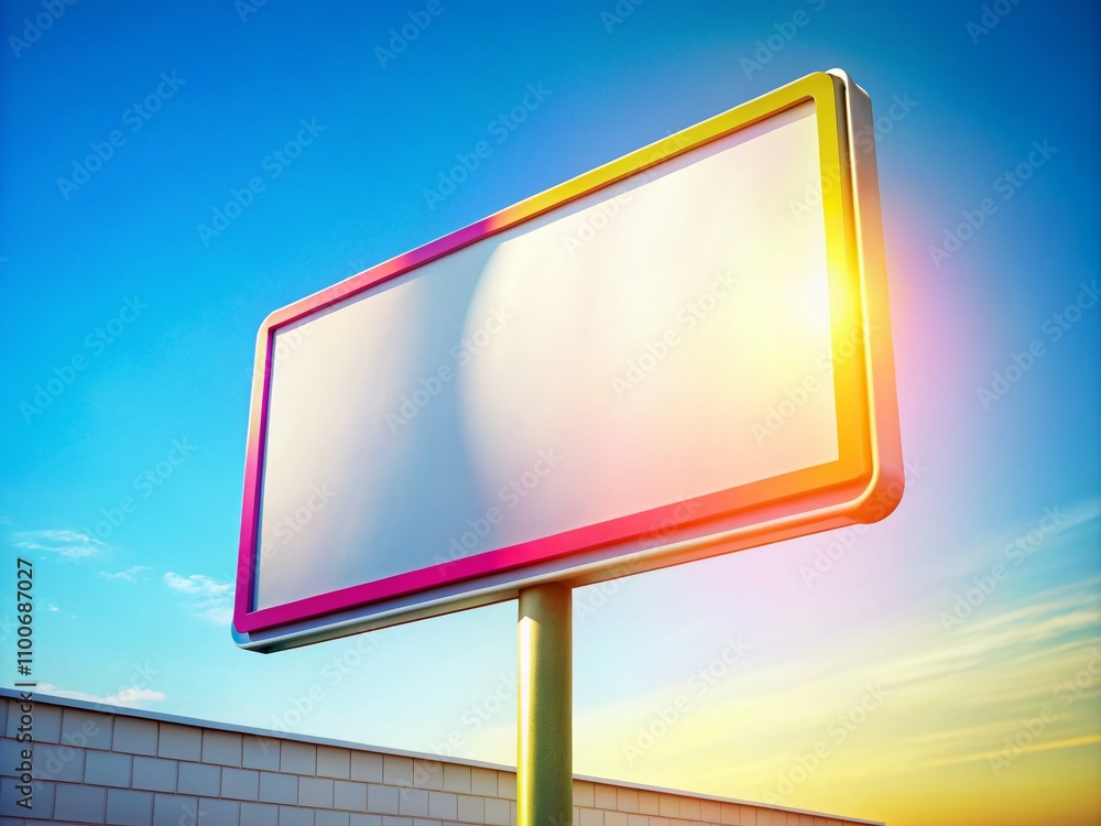 Poster high-quality image of a blank sign on a white background with ample copy space for text overlay and 
