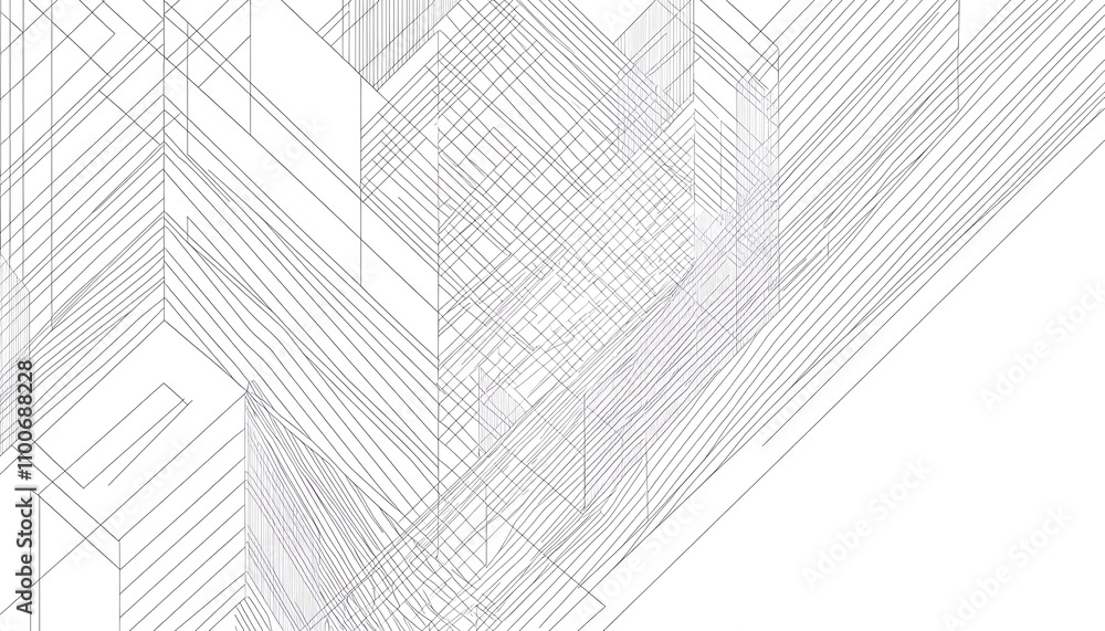 Aufkleber abstract linear design depicting intersecting lines and shapes.