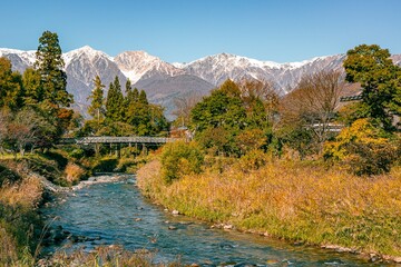 白馬三山の紅葉絶景 大出公園展望台から眺める秋の信州