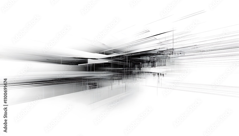 Aufkleber abstract depiction of dynamic lines and shapes, suggesting movement and depth.