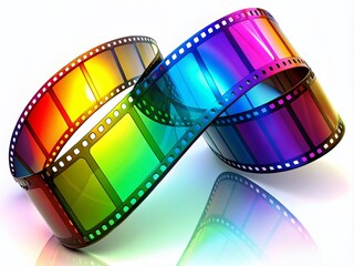 Isolated Film Strip Silhouette on a Blank Background for Creative Projects, Perfect for Use in Graphic Design, Presentations, and Film Themed Artwork
