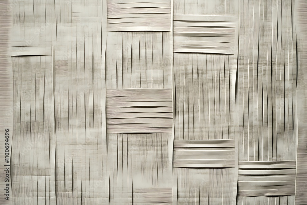 Poster abstract textured wall art featuring layered white materials with subtle lines and patterns.