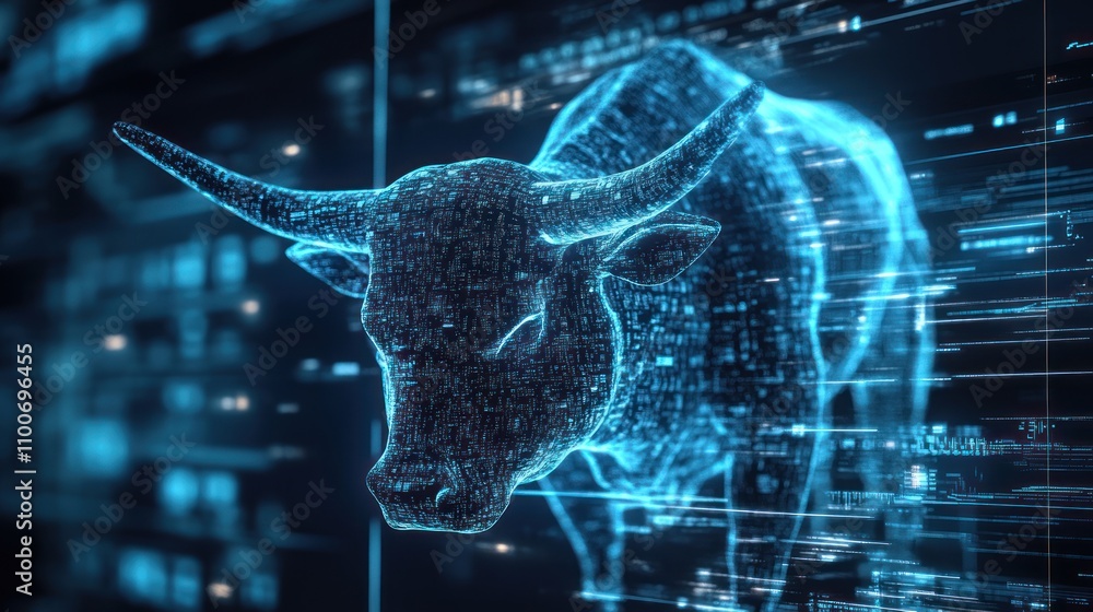 Poster bull featured in algorithmic trading platforms, symbolizing precision and efficiency