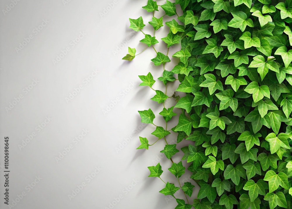 Aufkleber lush 3d render of ivy leaves on a clear background with ample copy space for creative projects and d