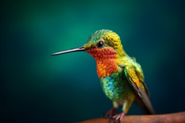 Fototapeta premium Glistening Hummingbird in Miniaturecore Close-Up Portrait