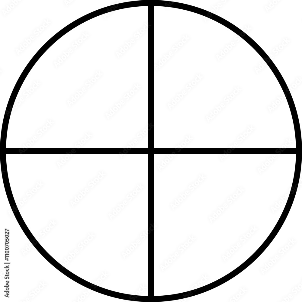 Poster pie chart infographic icon in flat style. circle diagram with section or parts. segmented circle vec