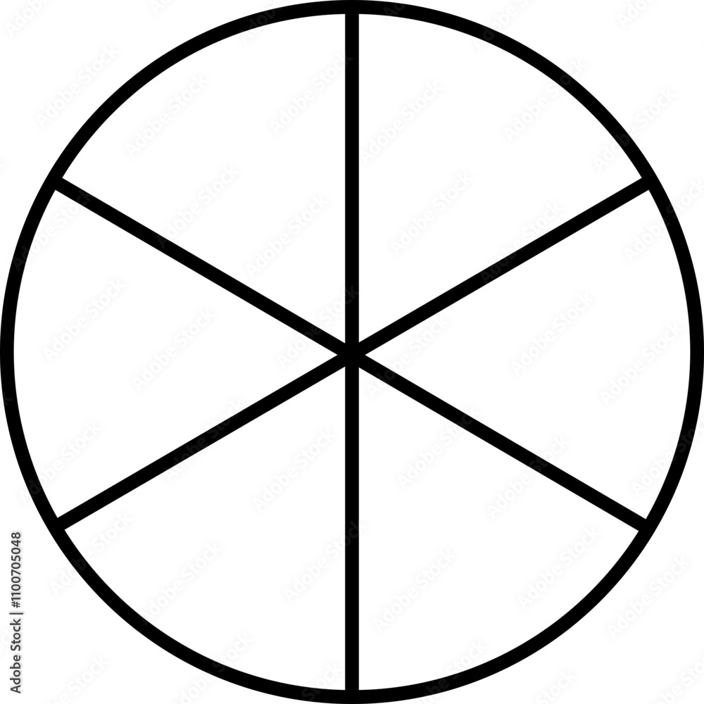 Poster pie chart infographic icon in flat style. circle diagram with section or parts. segmented circle vec