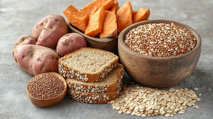 Natural nutrition kitchen ingredients in close-up photography