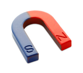 One color horseshoe magnet isolated on white
