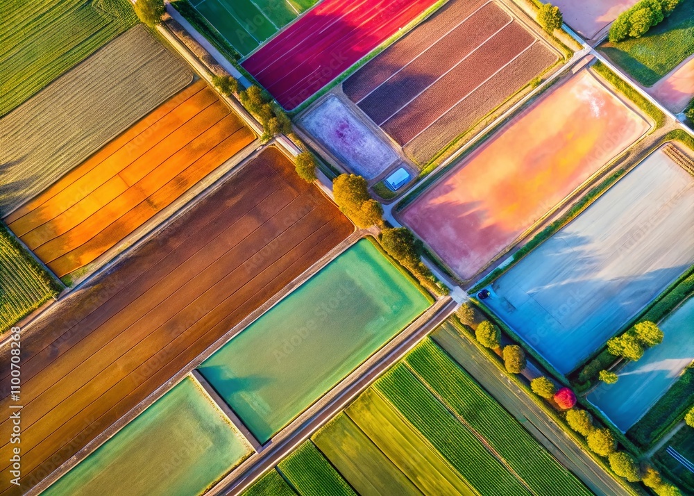 Poster minimalist abstract art background with drone photography: aerial views of geometric shapes and soft