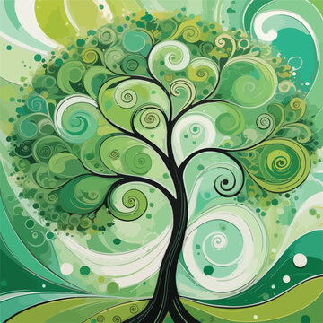 abstract tree painting walpaper
