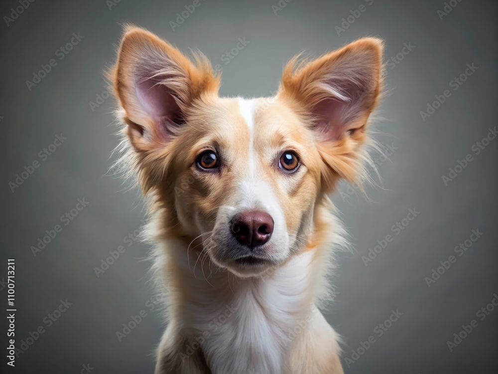 Poster minimalist portrait of a young beautiful dog capturing the essence of playfulness and elegance in a 