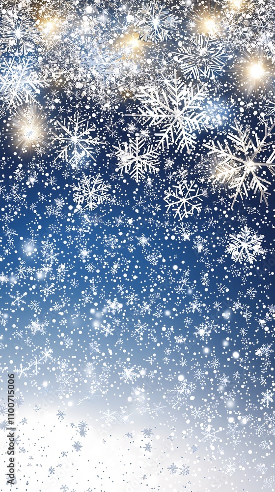 Poster magical snowflake wonderland shimmering winter background with glittering frost crystals dazzling ab