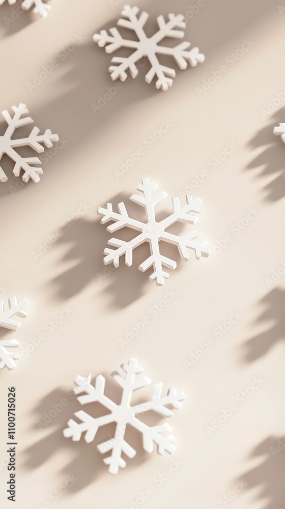Poster elegant and delicate snowflake patterns in a monochrome tone winter aesthetic background minimalist 