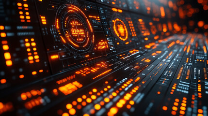 Obraz premium dynamic digital background featuring abstract geometric patterns and vibrant colors, symbolizing modern technology and innovation in a visually stimulating way