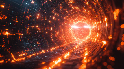 Obraz premium dynamic digital background featuring abstract geometric patterns and vibrant colors, symbolizing modern technology and innovation in a visually stimulating way