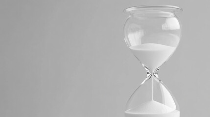 Sand flowing through the bulbs of an hourglass symbolizing the passage of time, transience, and the inevitable nature of change, capturing the essence of fleeting moments in life