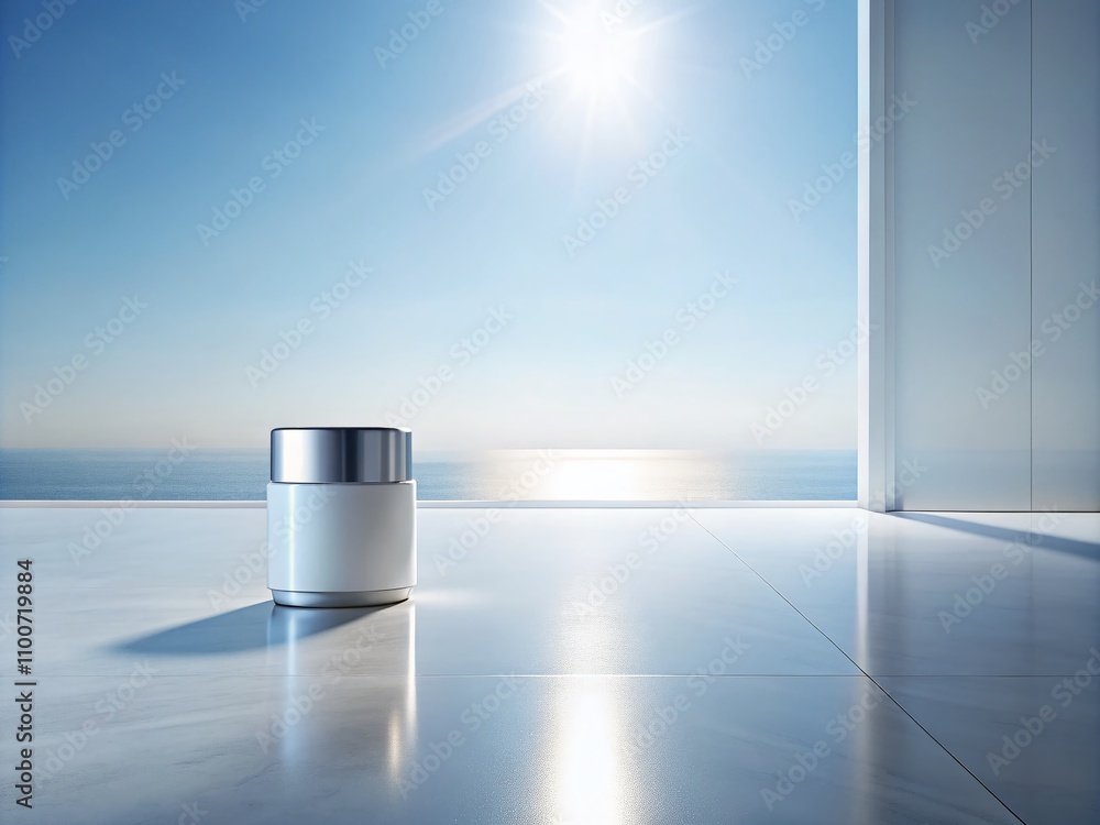 Aufkleber modern product showcase with crisp infinite horizon white floor, ideal for clean minimalist designs 