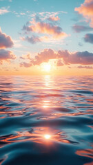 Fototapeta premium Calming ripples spreading across a tranquil water surface, capturing a peaceful, meditative atmosphere with soft reflections and gentle motion. 