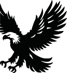 Fototapeta premium Eagle, silhouette of eagle, Eagle logo, icon, Logo, Vector graphic of eagle icon. Black and White Silhouette EPS10