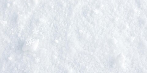 Obraz premium A close-up shot of fresh, powdery snow covering a page, with delicate snowflakes scattered around, icy, sheet