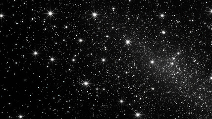 Fototapeta premium Scattered stars twinkle against a deep black background, creating a cosmic and dreamy celestial pattern, perfect for a night sky-inspired phone wallpaper.