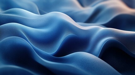 Obraz premium Abstract Blue Fabric Waves Smooth Surface Texture