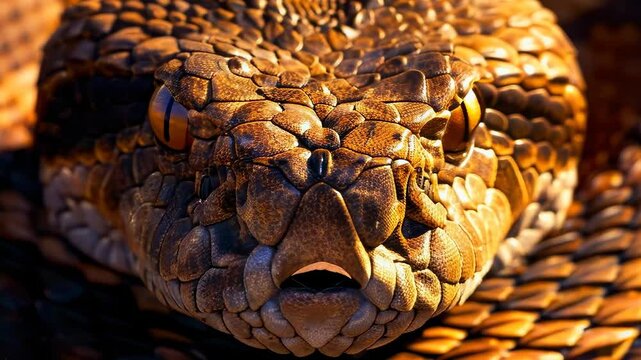 Close-up of a textured snake in its natural habitat