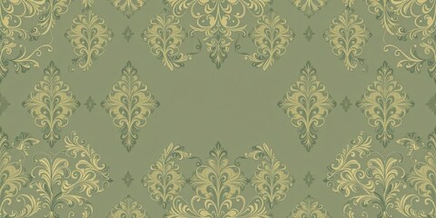 Fototapeta premium Elegant and intricate seamless damask wallpaper design perfect for interior decor projects, ornate, seamless