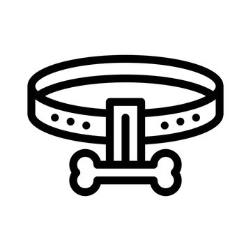 dog collar bone icon black outline clip art preview