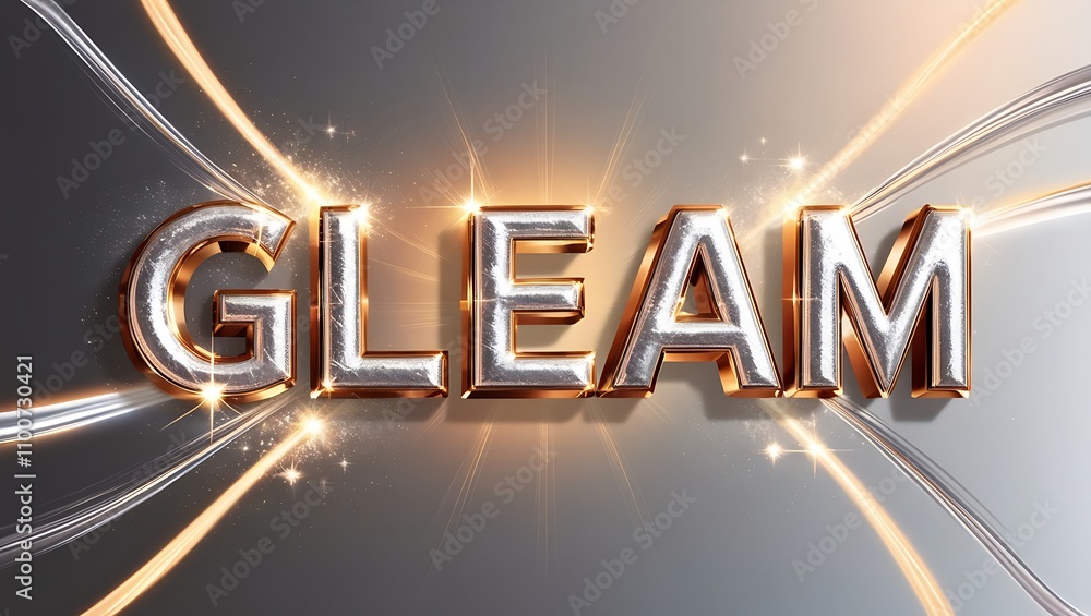 Poster gleaming metallic text 
