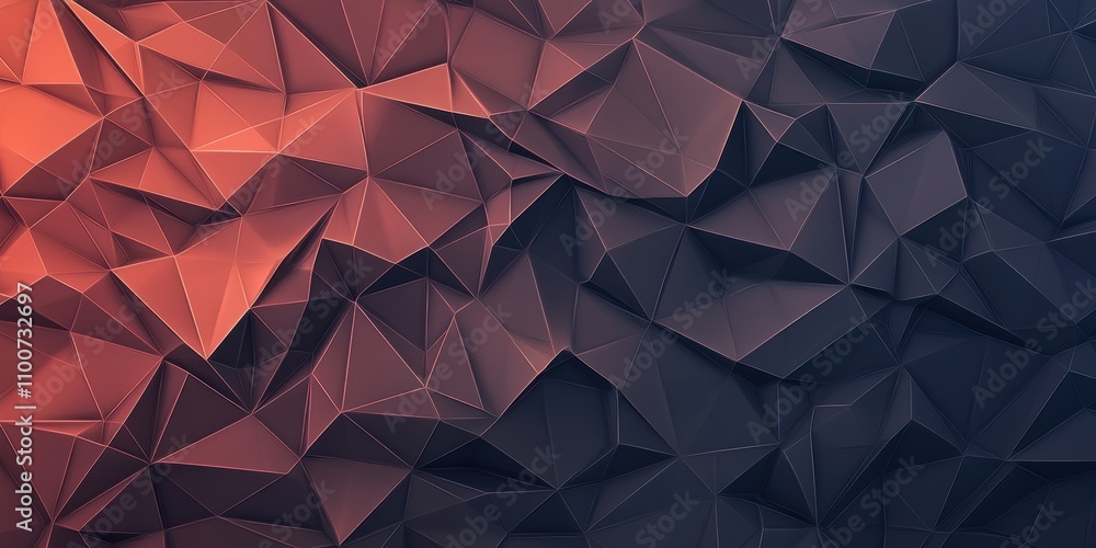 Poster A textured, modern geometric background featuring sharp, angular facets in shades of red and dark gray, creating a visually striking composition.