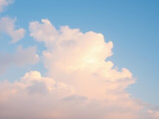 Obraz premium Sun and clouds with soft pastel hues creating a serene and dreamy atmosphere, colors, atmosphere