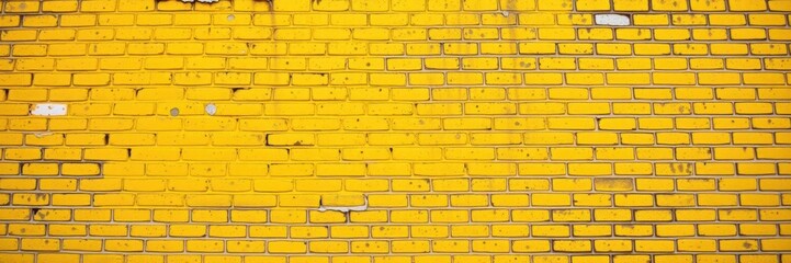Obraz premium Yellow brick wall background with rough texture, perfect for adding a rustic touch to your designs, rustic, design