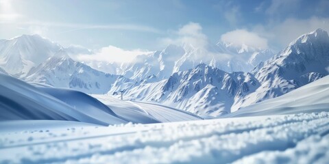 Naklejka premium Ski Racing, photograph realistic for mockup, background snow mountain