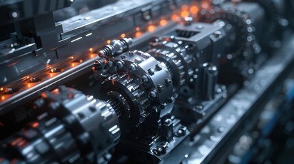 Fototapeta premium Pneumatic Engine: This engine uses compressed air to generate motion, ideal for small tools or vehicles in industrial applications, providing efficient and reliable operation. 