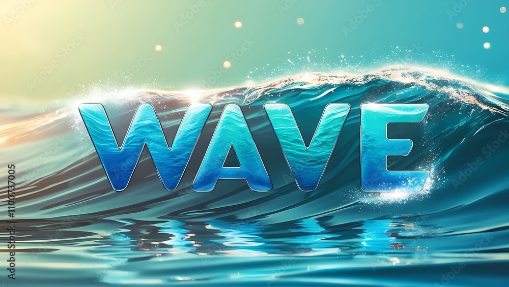 Aufkleber abstract ocean wave graphic design with the word 