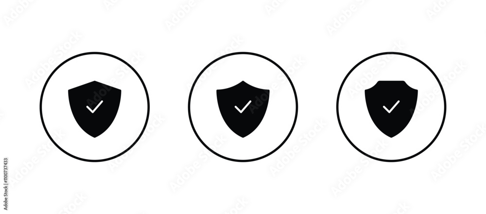 Poster shield icon vector. security symbol icon . shield with check mark icon