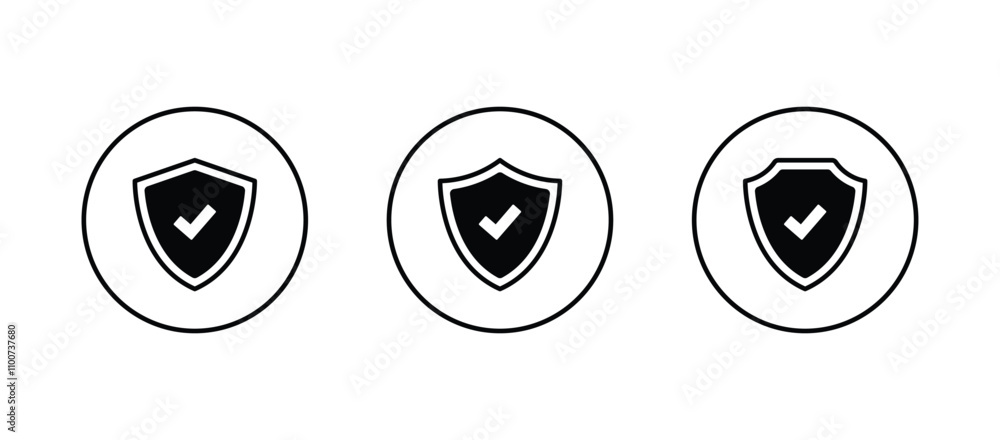 Poster shield icon vector. security symbol icon . shield with check mark icon