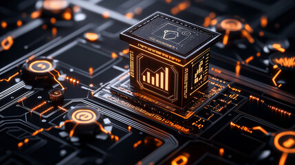 concept image of financial technology investment with digital elements
