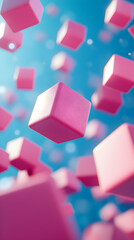 Pink Cubes 3D Abstract Background