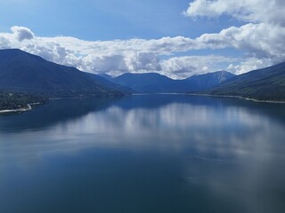 Lake in British Columbia with Mountain View Background