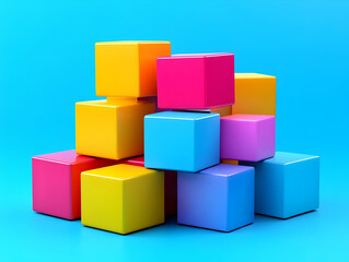 Colorful 3D Cubes Illustration
