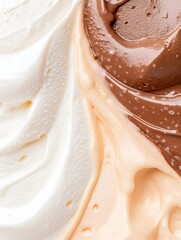 Obraz premium soft serve chocolate and vanilla swirl, Generative AI