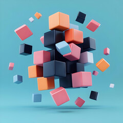 Obraz premium Colorful 3D Cube Abstract Background