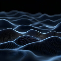 Naklejka premium Dark Blue 3D Abstract Wave Background